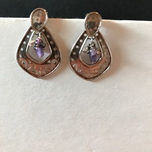Silpada Stirling Silver Earrings - Amethyst/Pearls