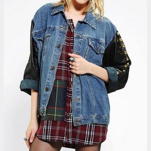 Rag Union Jean Jacket With Leather Sleeves
