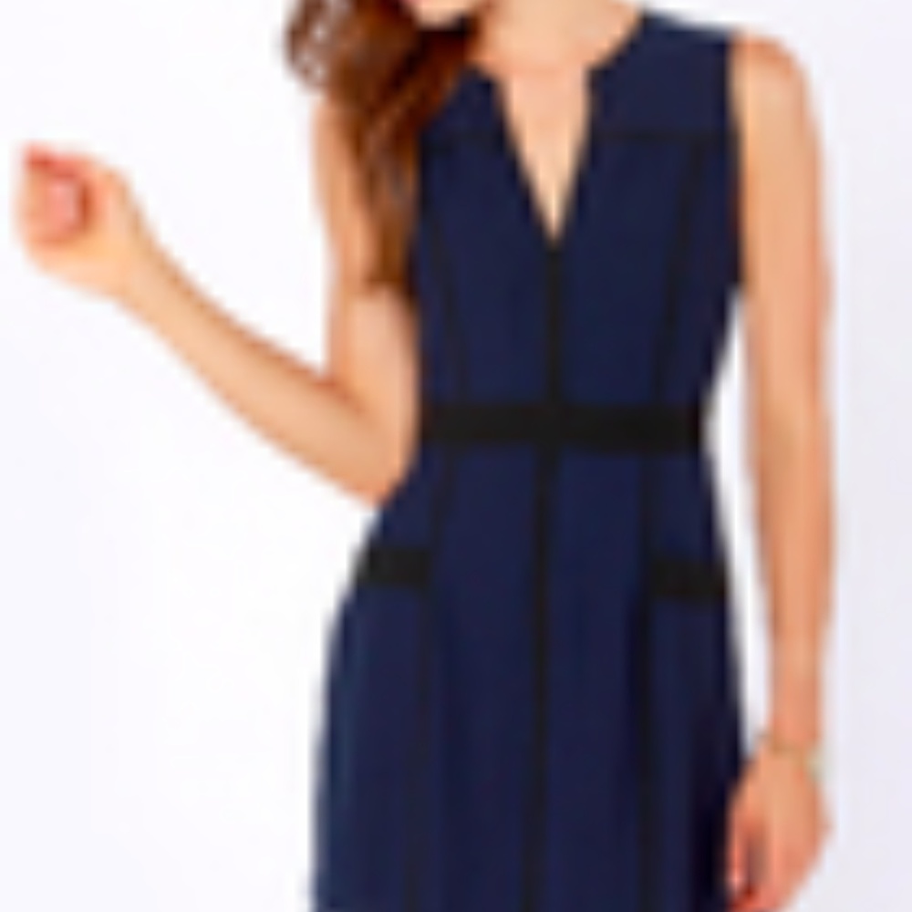 Lulu's Navy and Black Sleeveless Dress