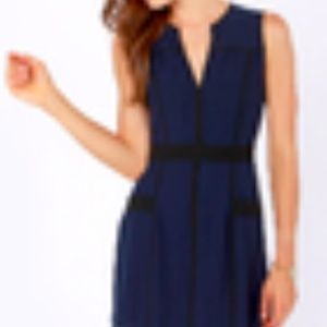 Lulu's Navy and Black Sleeveless Dress