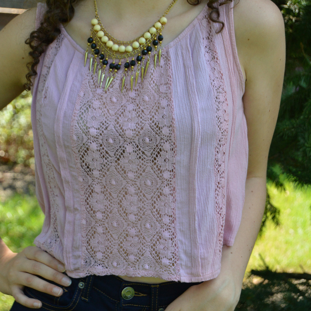 Baby Pink Laced Top