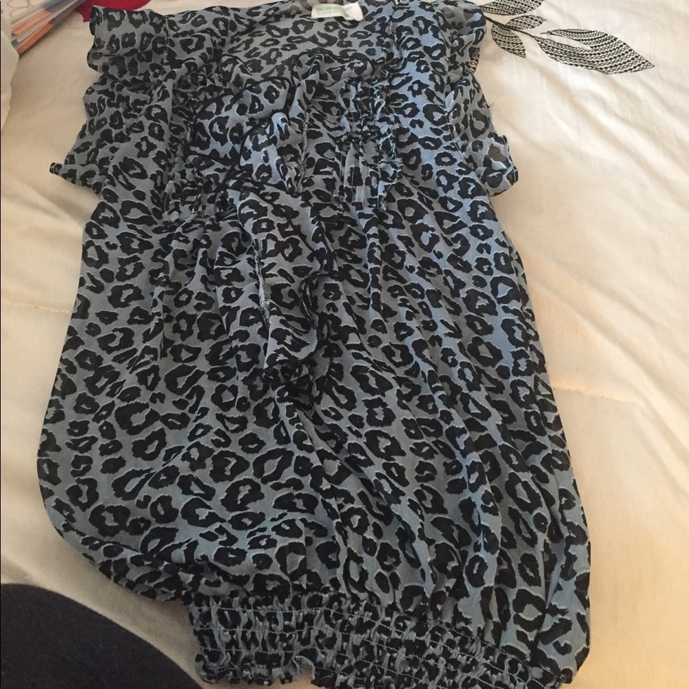 Cheetah Blue/Black casual top