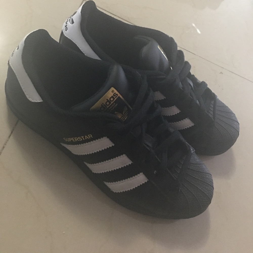 Women black adidas superstar