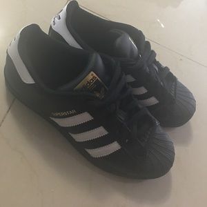 Women black adidas superstar