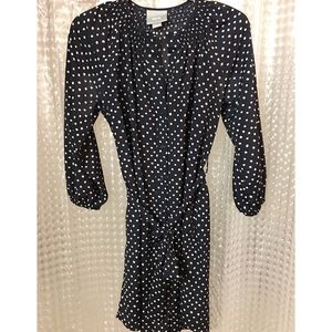 Navy Blue + White Button Down Shirt Dress