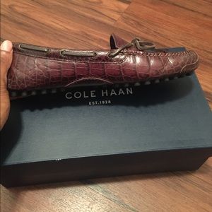 Brown Crocodile Print Genuine Leather Gunnison