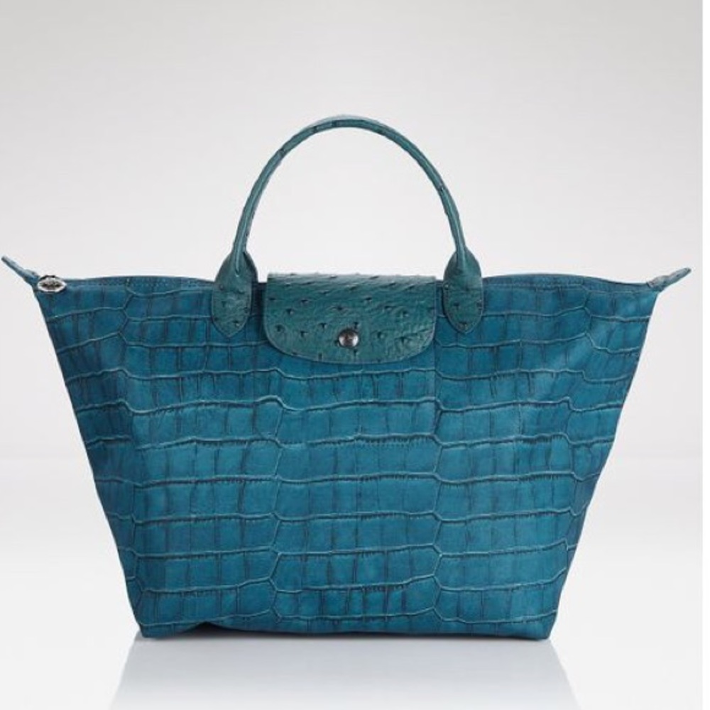 Longchamp Le Pliage Croco-Print Tote Bag