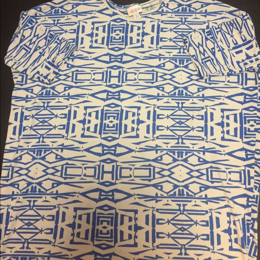Lularoe Irma size small grey with blue