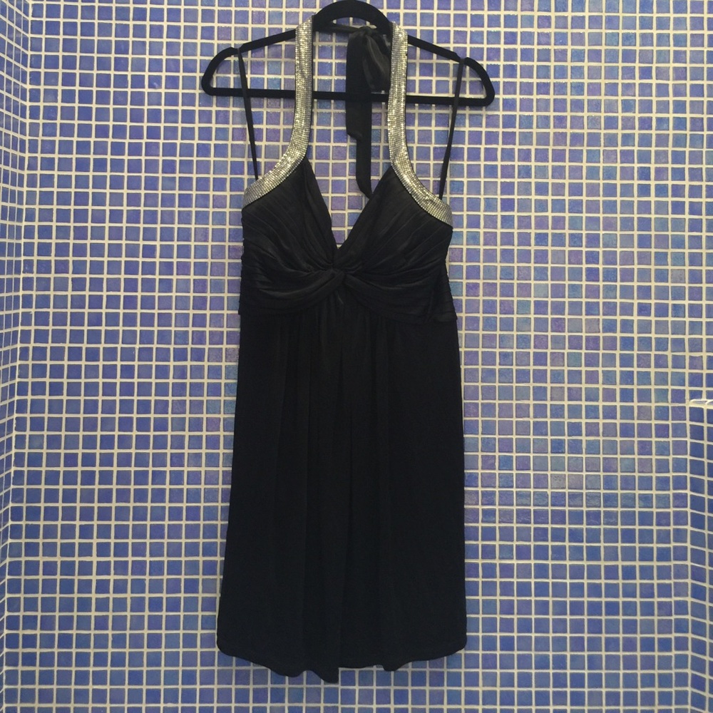 Black BCBG MAXAZRIA Party Dress w/ Silver Details