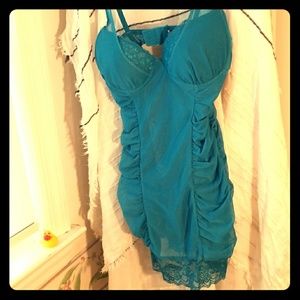 Teal Chemise/Bustier