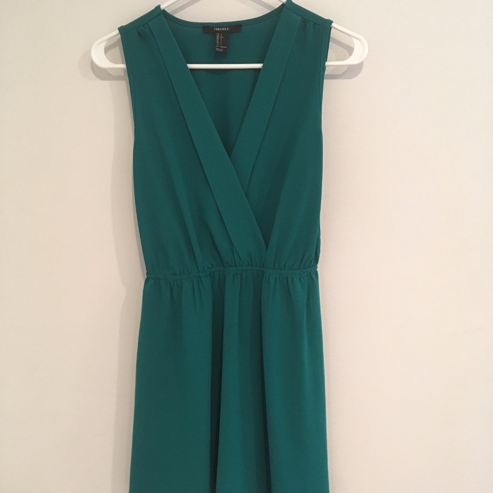 Forever21 Wrap Teal/Turquoise Mini Dress