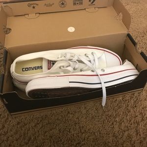White Low-Top All Star Converse MENS 8/WOMENS 10