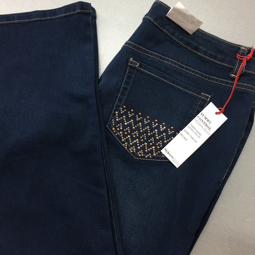 Style&Co. Tummy Control Modern Bootcut Jeans