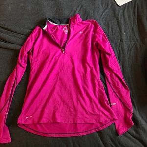 Purple/pink Nike running quarter zip