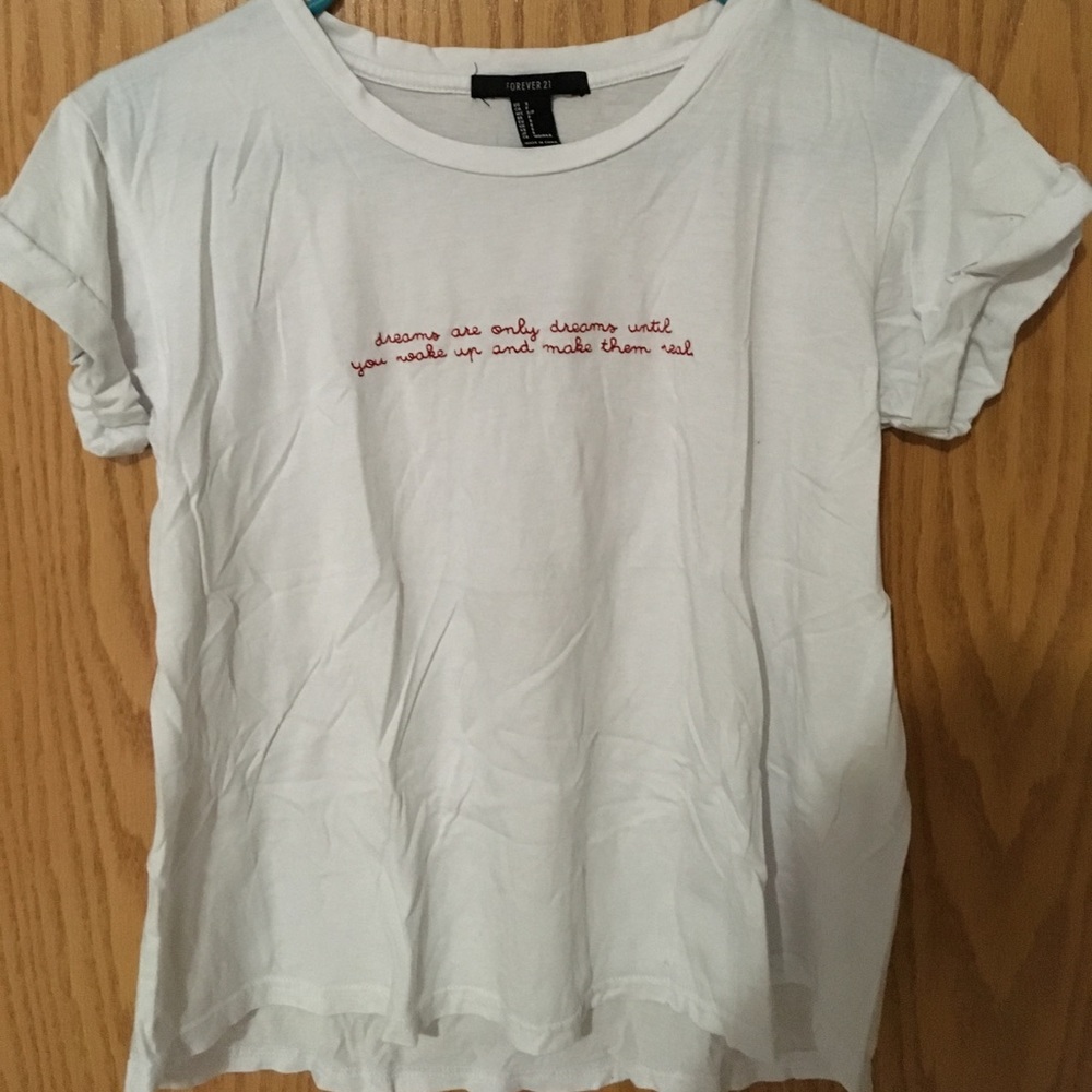 Cuffed Short Sleeve Tee with Quote