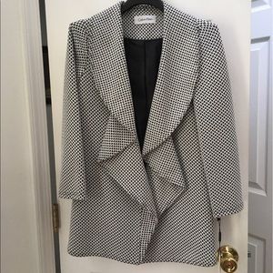  Calvin Klein Open-Front Draped Jacket 