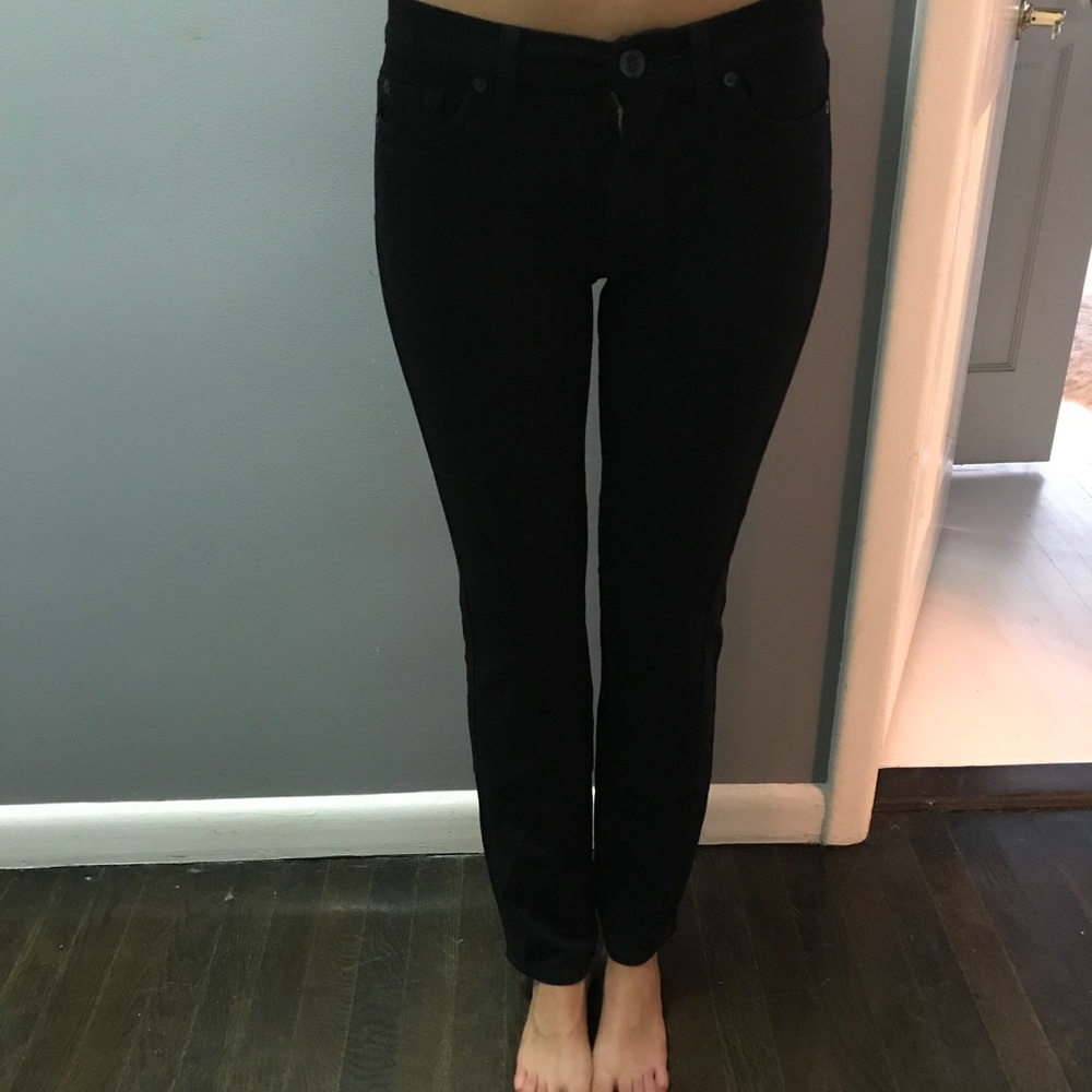 Black straight leg jeggings kids