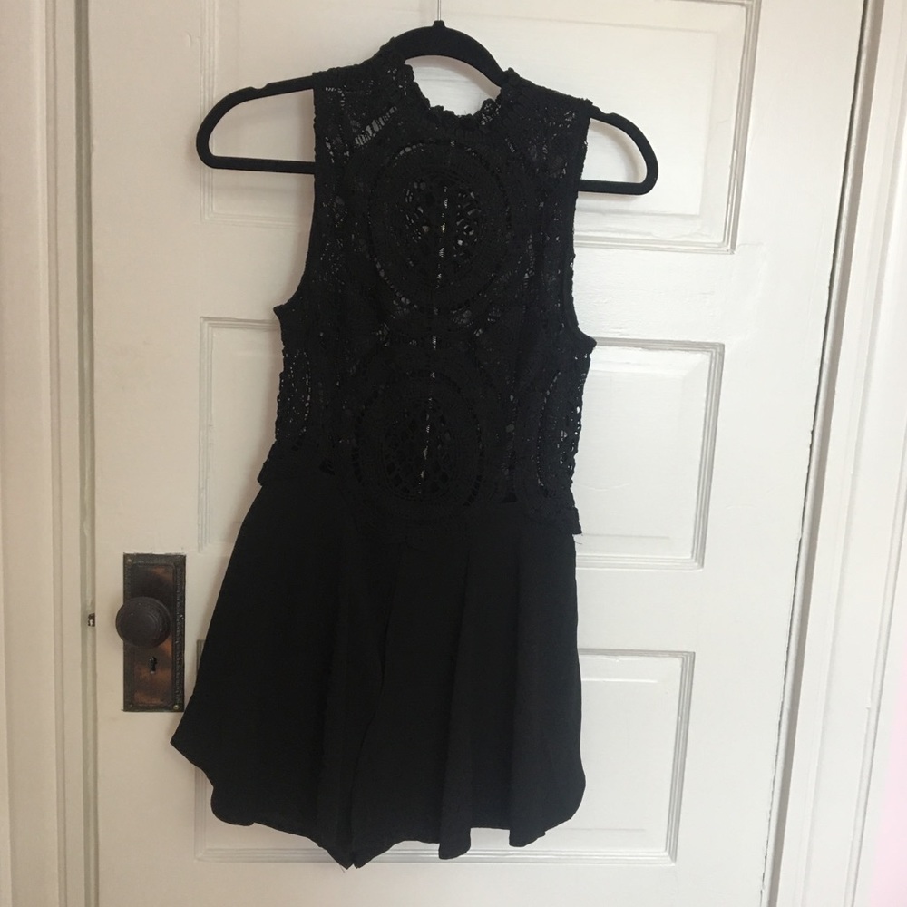 Black Lace Romper