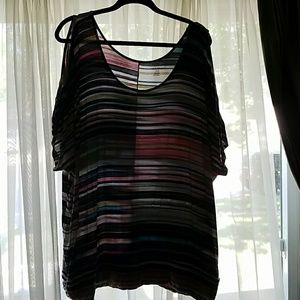 Multi colored cold shoulder top from lane bryant