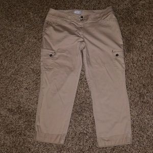 WHBM Khaki Cargo Capris
