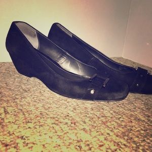 Alfani Black suede wedge heels