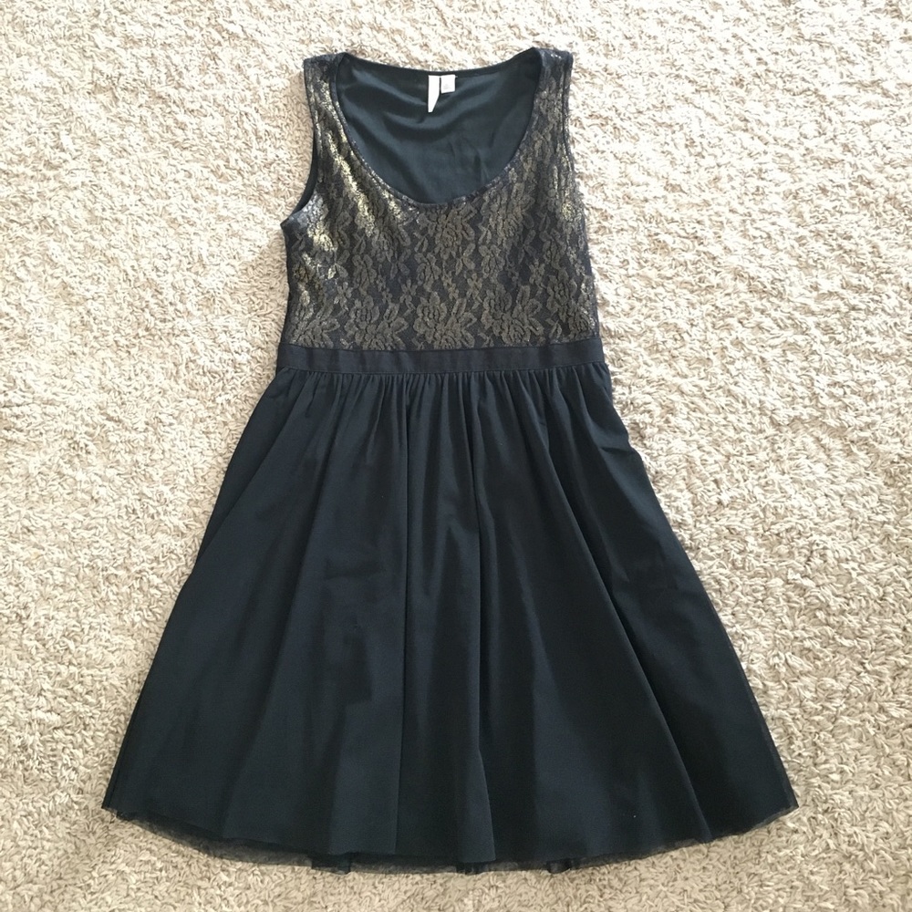 Black and gold party dress