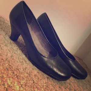 Dark Navy leather heels