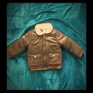 Brown toddlers pilot jacket