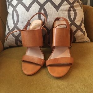 Camel Liliana leather strappy heels!!!