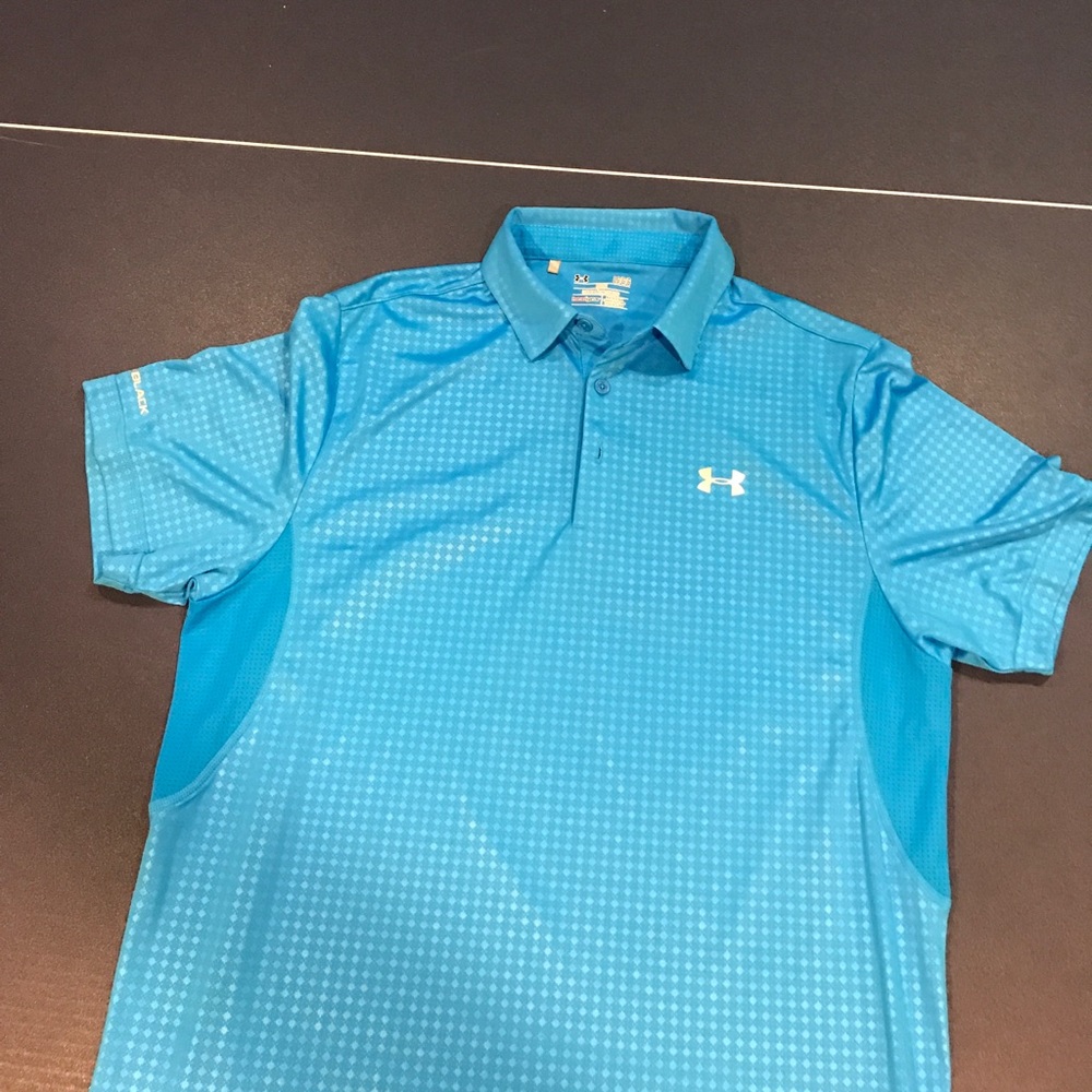 Blue short sleeve 3 button UA polo