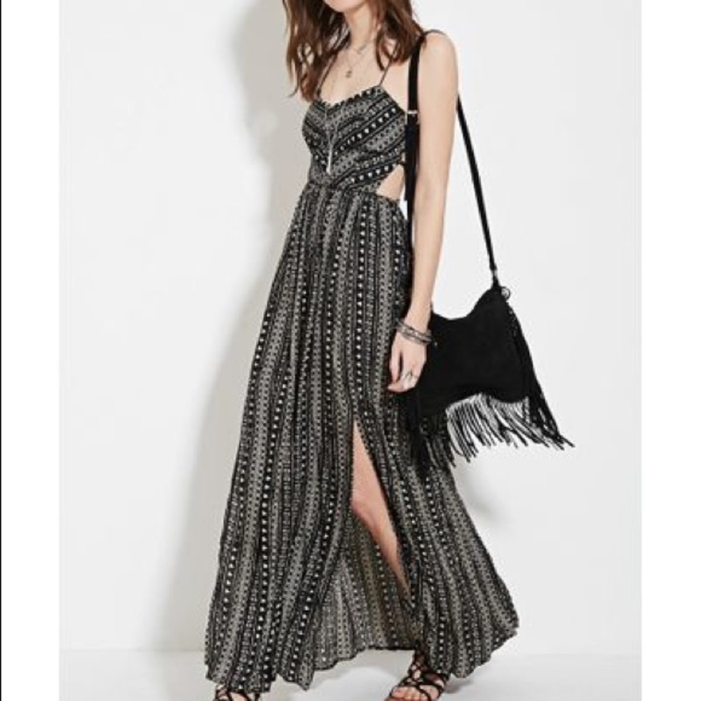 Black/Cream Maxi Dress