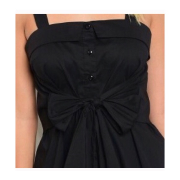Black bow poplin top - Picture 2 of 7