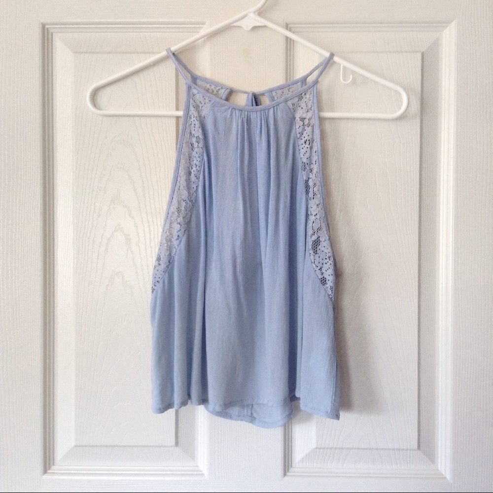 Baby blue Forever 21 high neck tank top