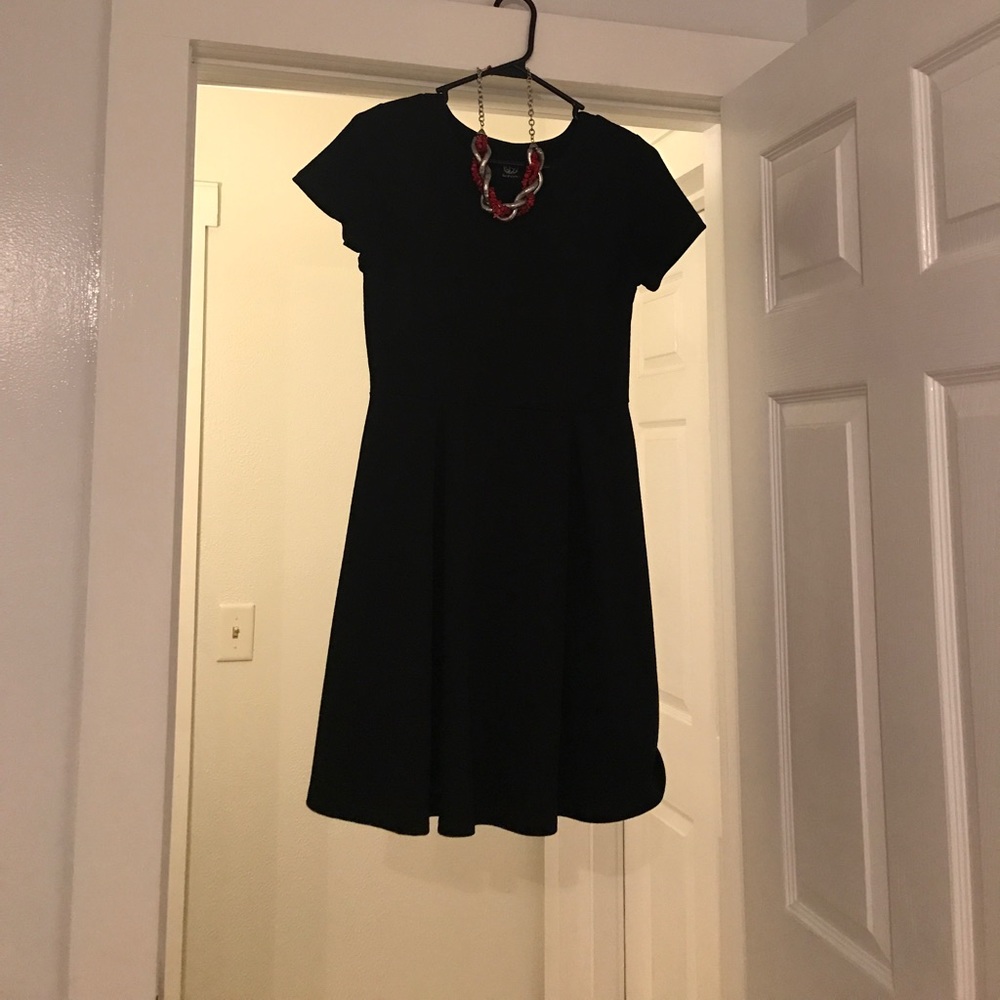 Black fit and flare dress