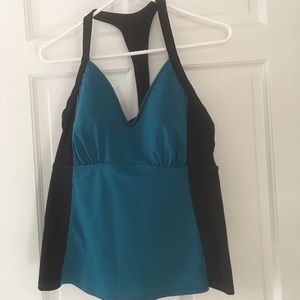 Tankini top teal/black