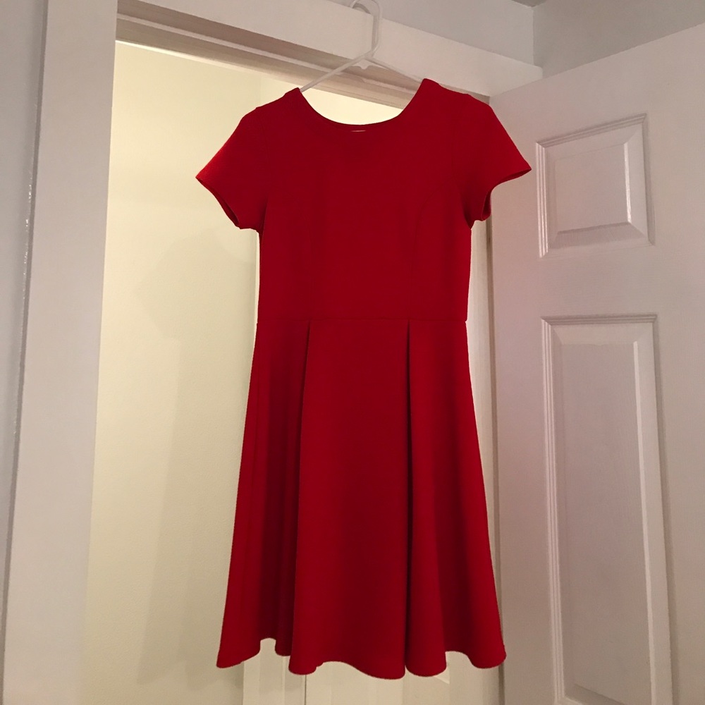Red fit and flare dress