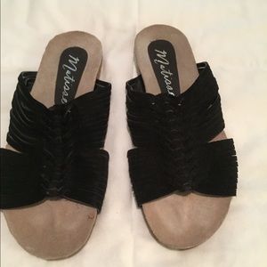 Black suede sandals