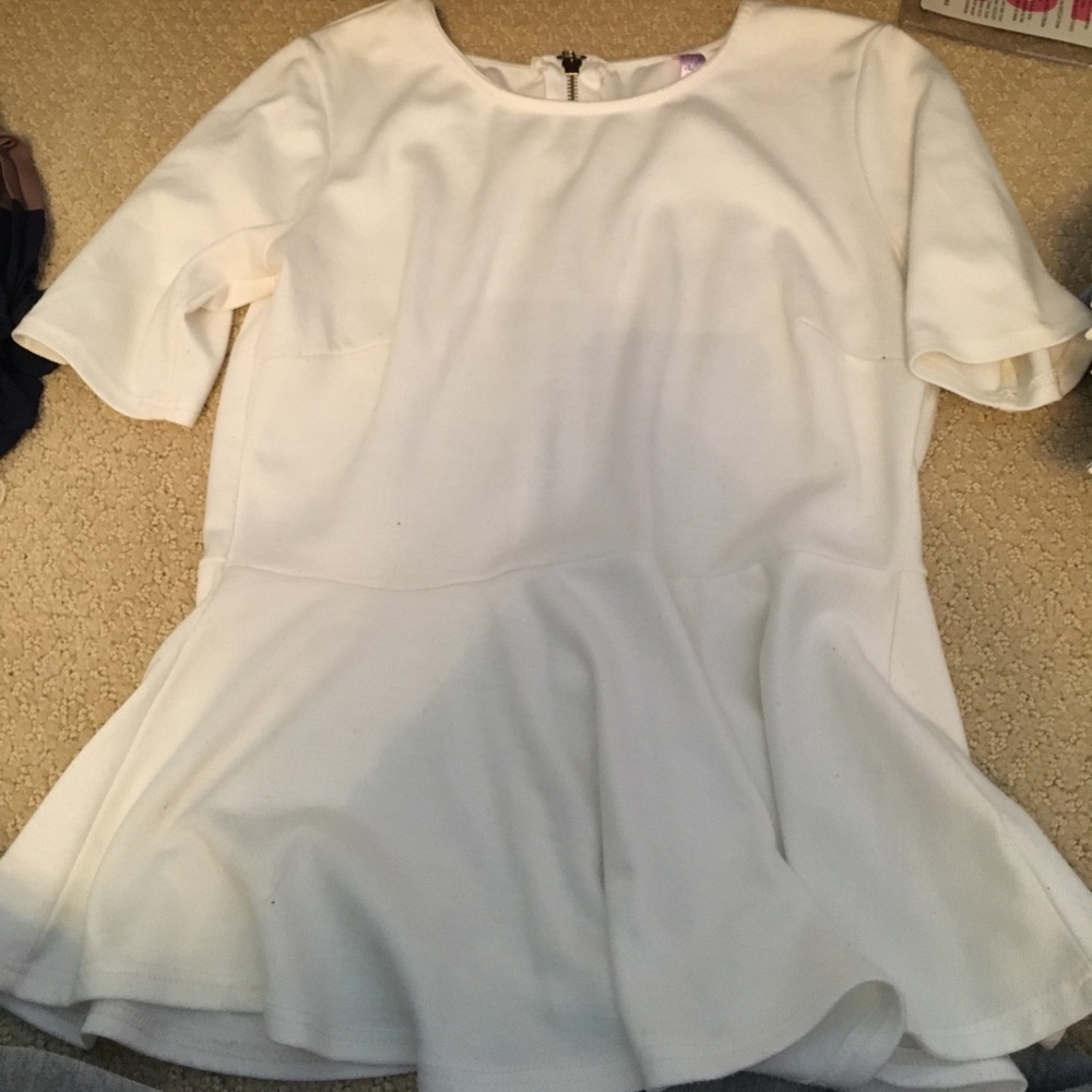 White peplum top