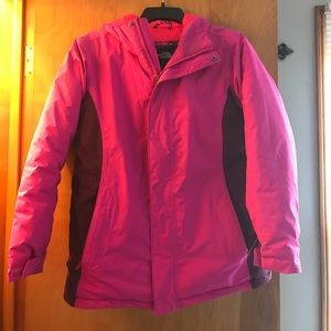 The North Face hot pink winter coat w hood