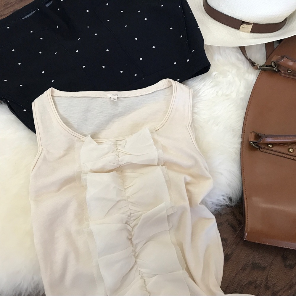 *SOLD* J. Crew Ruffle Front Cotton Jersey Tank XS
