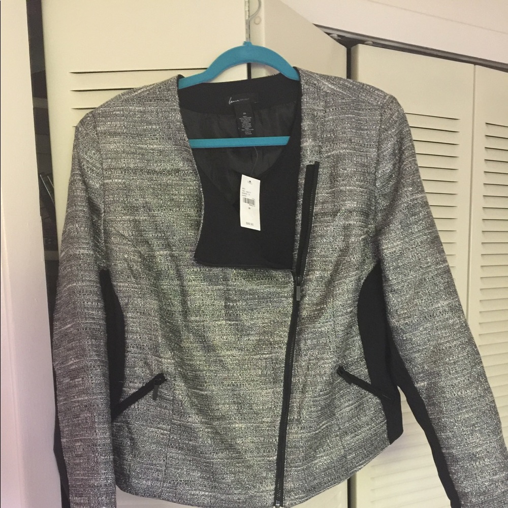 Asymmetrical-zip moto blazer