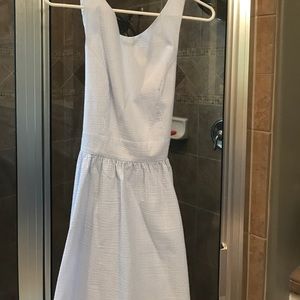 Lauren James strapless blue and white seersucker