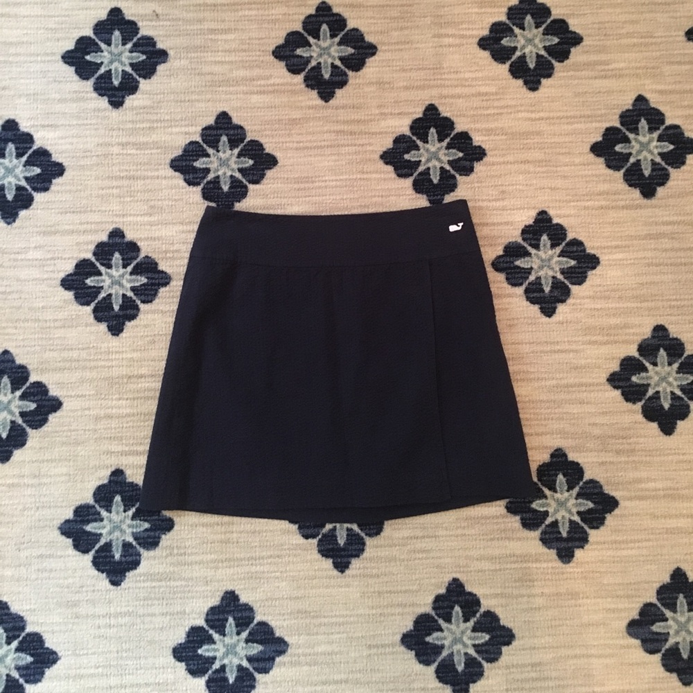 Vineyard Vines Navy Blue Seersucker Skirt Sz. 4