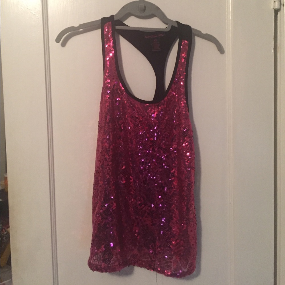 Pink Sequins tank top