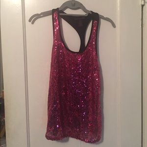 Pink Sequins tank top
