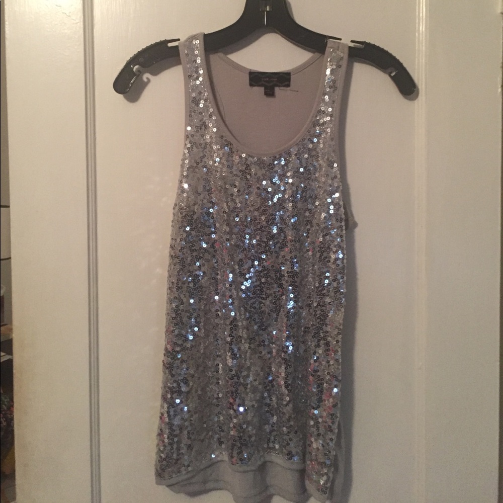 Grey Sequins tank top