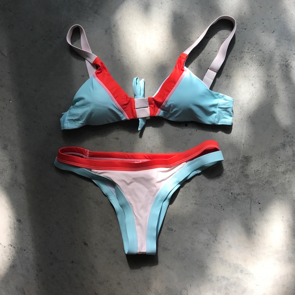 NWOT Color-block Bikini