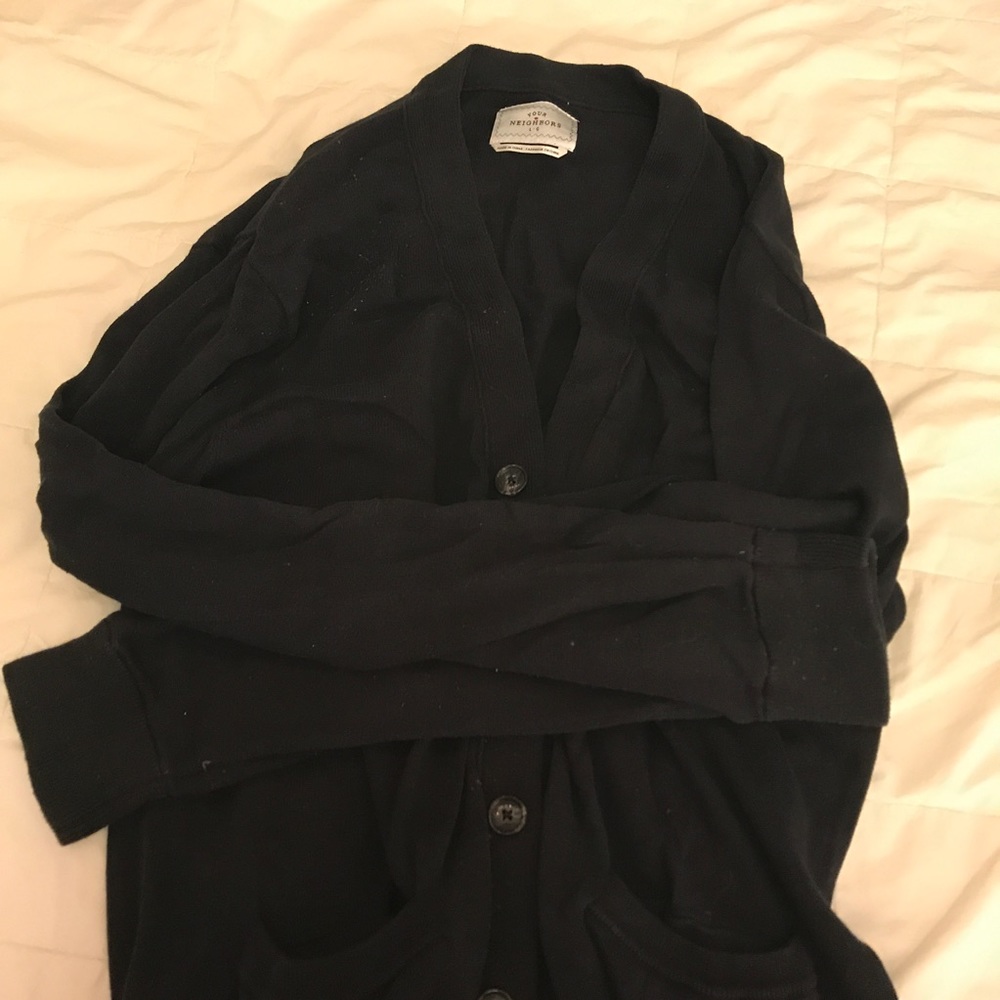 Your Neighbors navy blue cardigan.