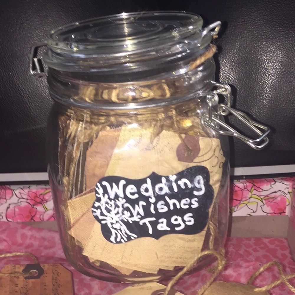 Mason Jar With Wedding Wishes Tags...
