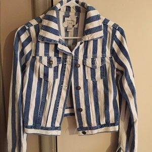 Striped denim jacket